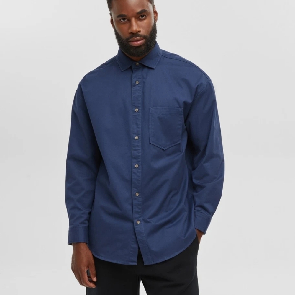Mode of One Men's Navy Casual Button Down Shirt Caspian Waters Relaxed Fit XXL